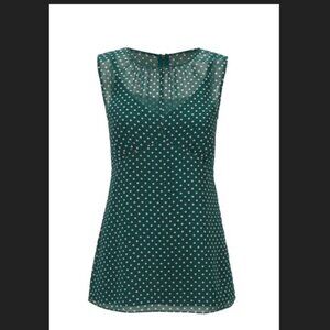 New without tags.  Cute green with pink polka dots cabi top.